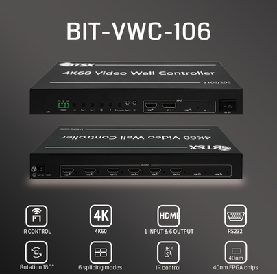Streamline Video Wall Management System with 1x IR Remote Control and RS232 Control Methods