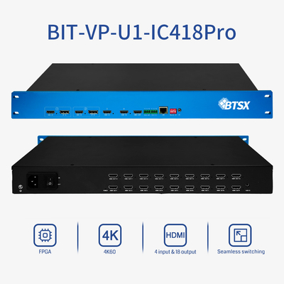 OEM / ODM 4K Video Processor HDMI Matrix Switcher Multiviewer With IR Remote Control