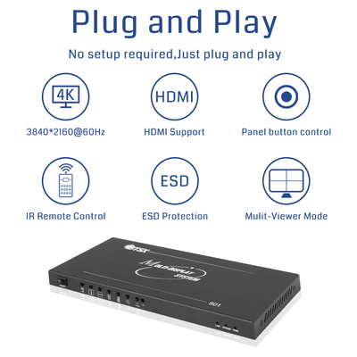 Bitvisus 4K60 8 Pictures Multi-viewer HDMI/DP Infrared Remote Control Video Switch
