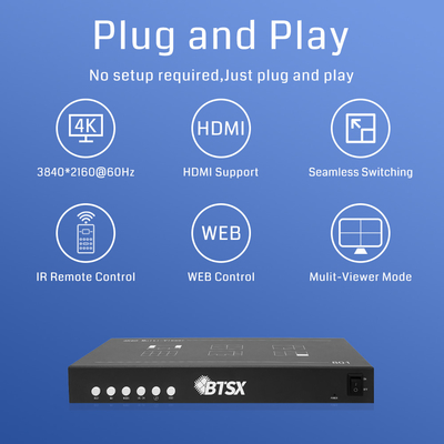 RS232 Control Options 8 HDMI Input Multi-Screen Display Controller for Effortless Video Switching and User-Friendly Design