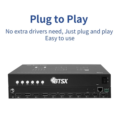 Bitvisus 8x1 4K60 HDMI Conference Monitoring Solution 8 in 1 Out Black Multi-Viewer Screen Switch Adapter BIT-MV-4K60-801