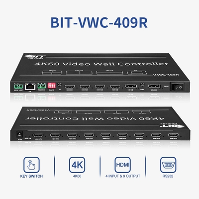 Bitvisus 3X3 2X3 4K Seamless 4 Source PIP POP HDMI TV Meeting Conference Room Video Wall Processor Controller BIT- VWC-409R