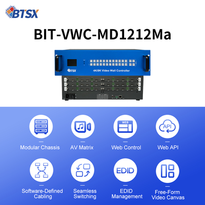 Control Room Video Wall HDMI Output Audio Without Supports 12 HDMI Inputs and 12 HDMI Outputs for Audio Frequency Needs