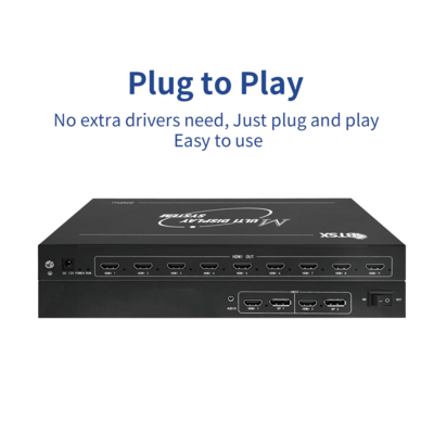 Multi-screen 4K60 Video Wall Controller HDCP 1X3 1X4 Multi-screen LCD Exhibition Hall Exhibition 2In 9 Output