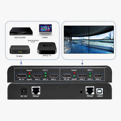 8K60 Multi-Screen Expander 8K Input 1X4 2X4 4K60 Multi-Desktop Operation Pavilion Exhibition 4 Outptput HDMI Interfaface