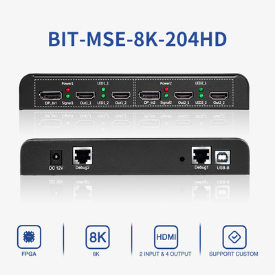 8K60 Multi-Screen Expander 8K Input 1X4 2X4 4K60 Multi-Desktop Operation Pavilion Exhibition 4 Outptput HDMI Interfaface