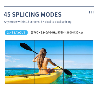 4K 8K Video Wall Controller 4K60 1 in 15 Out 1080P60 and 1200P60 2X4 3X3 3X4 Video Wall Output Large Advertising Walls