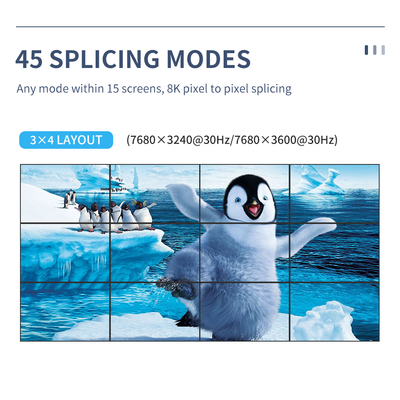 4K 8K Video Wall Controller 4K60 1 in 15 Out 1080P60 and 1200P60 2X4 3X3 3X4 Video Wall Output Large Advertising Walls