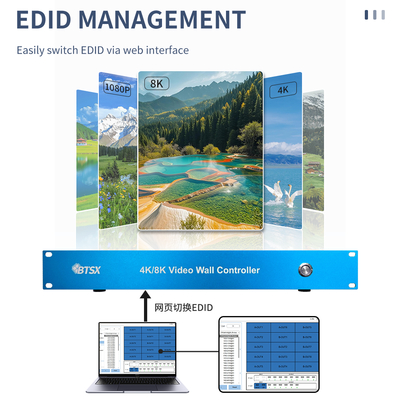 4K 8K Video Wall Controller 4K60 1 in 15 Out 1080P60 and 1200P60 2X4 3X3 3X4 Video Wall Output Large Advertising Walls