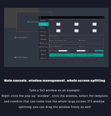 Screen Roaming Ulti-Screen Window Opening Software Window Manager Video Wall Controller Software for LCD Video Wall Panel