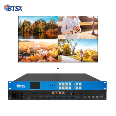 Seamless KVM Audio Video Matrix Video Wall Controller 4x4 2x2 1x4 4K60 HDMI PIP Editable with 4 HDMI 2.0 Input